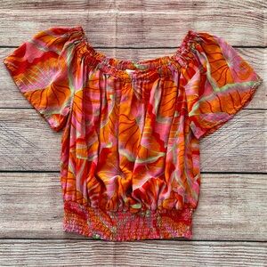 Cynthia Rowley • Orange + Pink Blouse - Women’s Size Medium